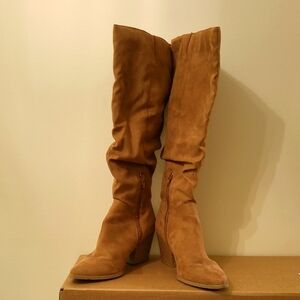Kaari Blue Brown Suede "Elda" Knee-High Boots size 8.5